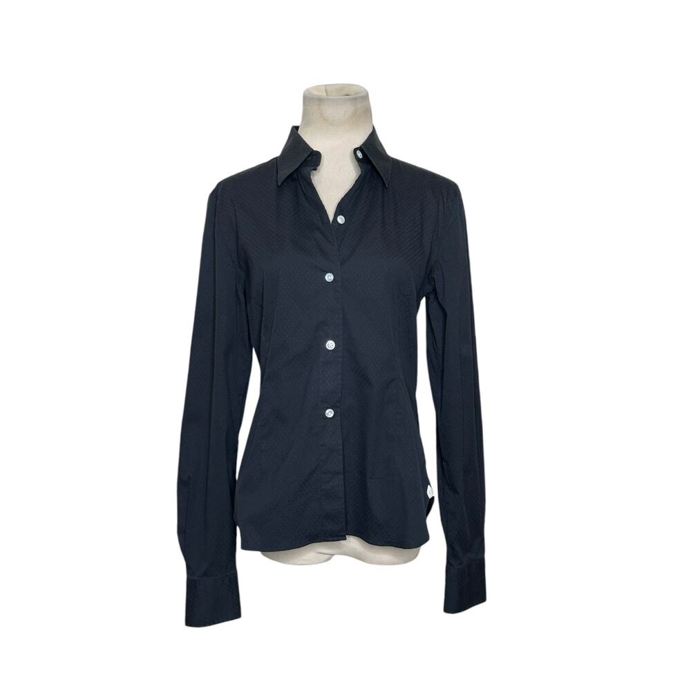 Luici Borreli Napoli black button fitted long sleeves fitted shirt size 44-XL